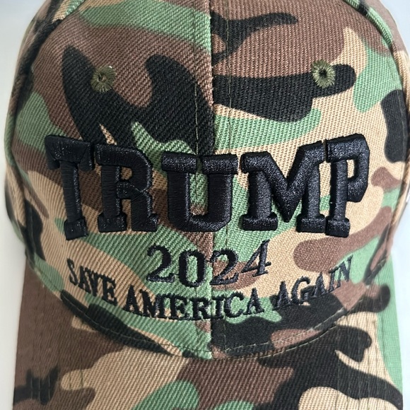 New Camouflage 2024 President Donald Trump Hat Save America Again Baseball Cap - Picture 2 of 5